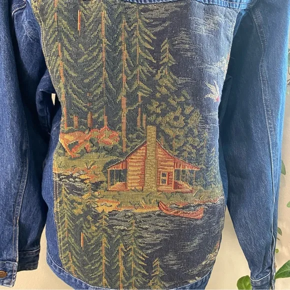 Willow Bend Jean Jacket Denim Jacket with Cabin Scene
Size Medium - Picture 6 of 11
